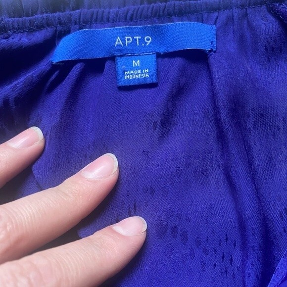 Apt 9 Indigo Snakeskin Blouse - Picture 7 of 8